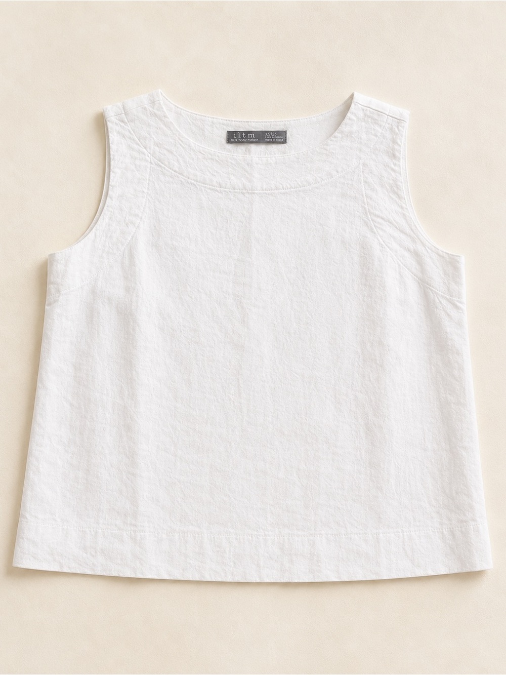 Lightweight White Linen Tank Top - Women's